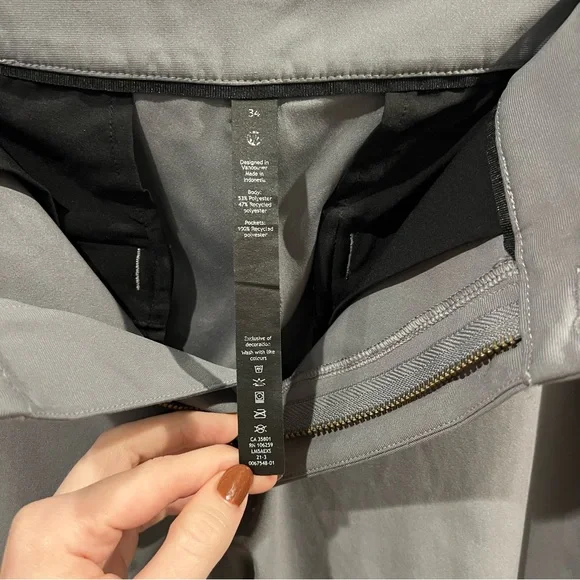 NWOT Lululemon Mens Commission Pant Classic 34x31 Warpstreme Asphalt Grey M5AEXS